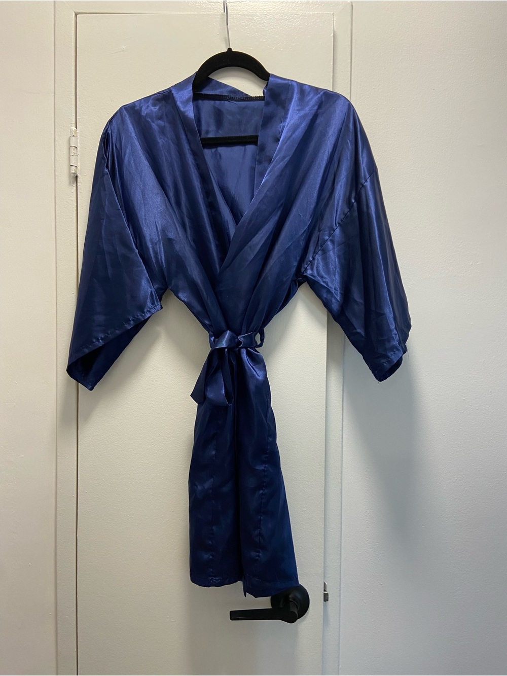 Navy Satin Robe - Women Intimates & Sleepwear